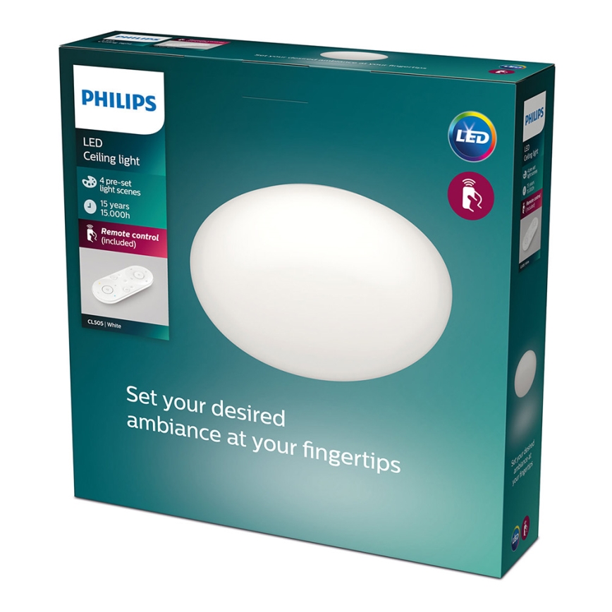 Philips - LED Dimbar Takbelysning TOBA 1xLED/23W/230V + Fjärrstyrd