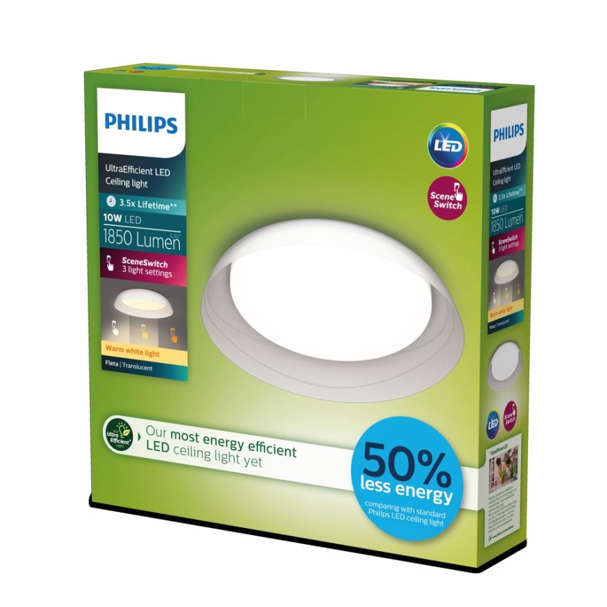 Philips - LED Dimbar taklampa FLETA SCENE SWITCH LED/10W/230V 2700K genomskinlig