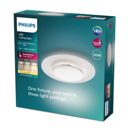 Philips- LED Dimbar taklampa SCENE SWITCH LED/30W/230V 2700K silver