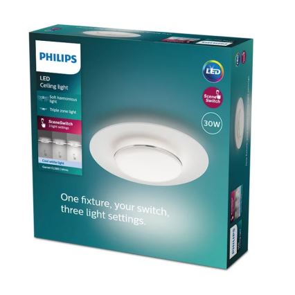 Philips- LED Dimbar taklampa SCENE SWITCH LED/30W/230V 4000K silver
