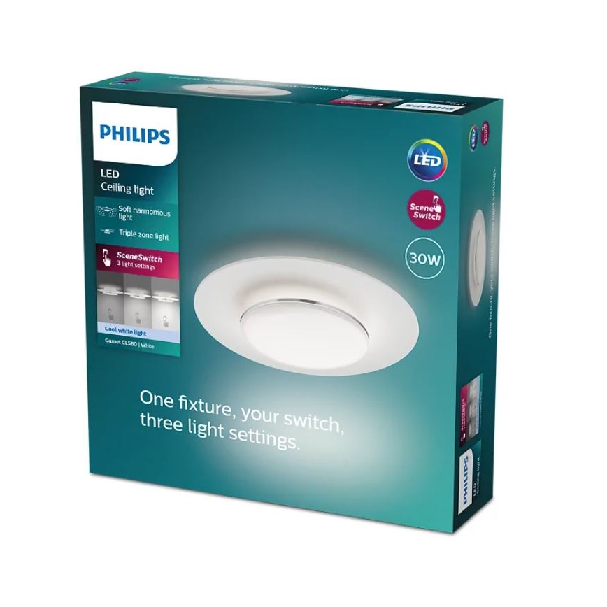 Philips- LED Dimbar taklampa SCENE SWITCH LED/30W/230V 4000K silver