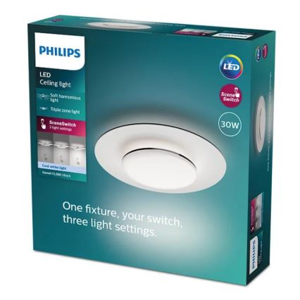 Philips- LED Dimbar taklampa SCENE SWITCH LED/30W/230V 4000K svart