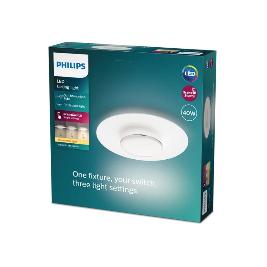 Philips- LED Dimbar taklampa SCENE SWITCH LED/40W/230V 2700K silver