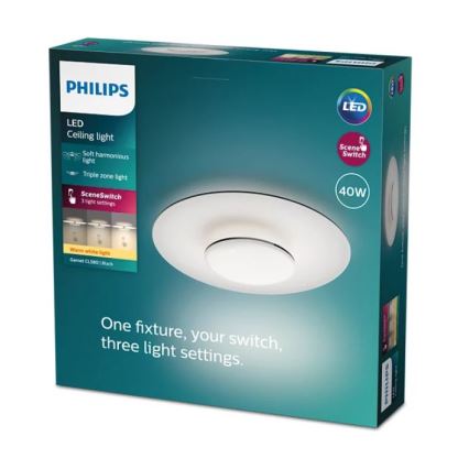 Philips- LED Dimbar taklampa SCENE SWITCH LED/40W/230V 2700K svart