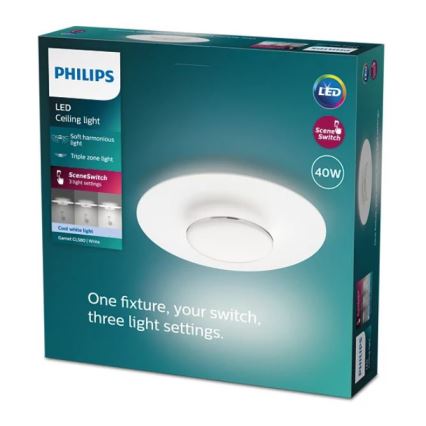 Philips- LED Dimbar taklampa SCENE SWITCH LED/40W/230V 4000K silver