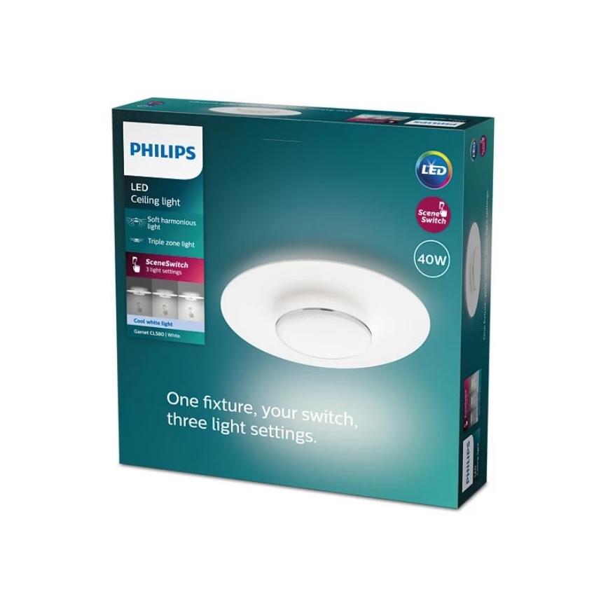 Philips- LED Dimbar taklampa SCENE SWITCH LED/40W/230V 4000K silver