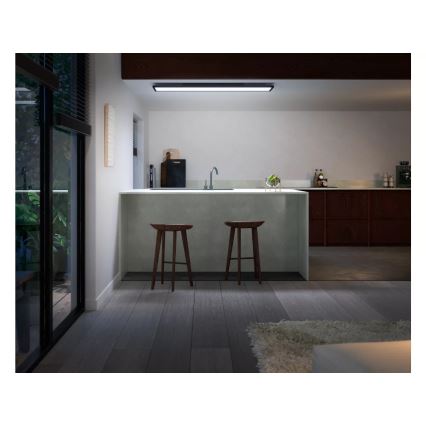 Philips - LED Dimbar taklampa Hue AURELLE LED/39W/230V 2200-6500K 120x30 cm svart