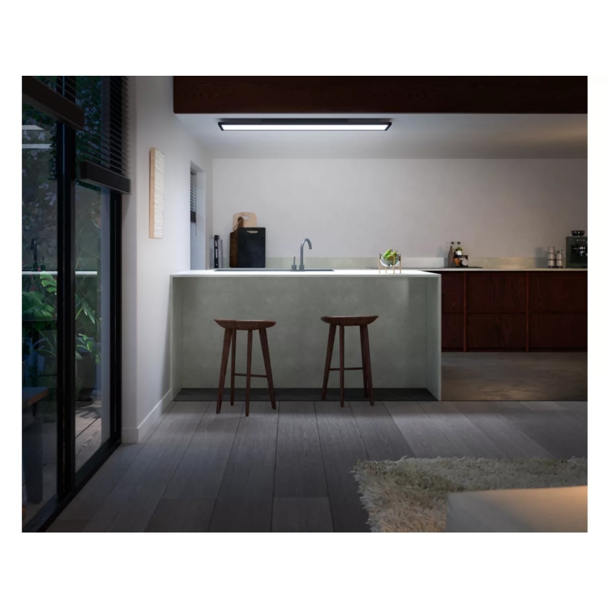 Philips - LED Dimbar taklampa Hue AURELLE LED/39W/230V 2200-6500K 120x30 cm svart