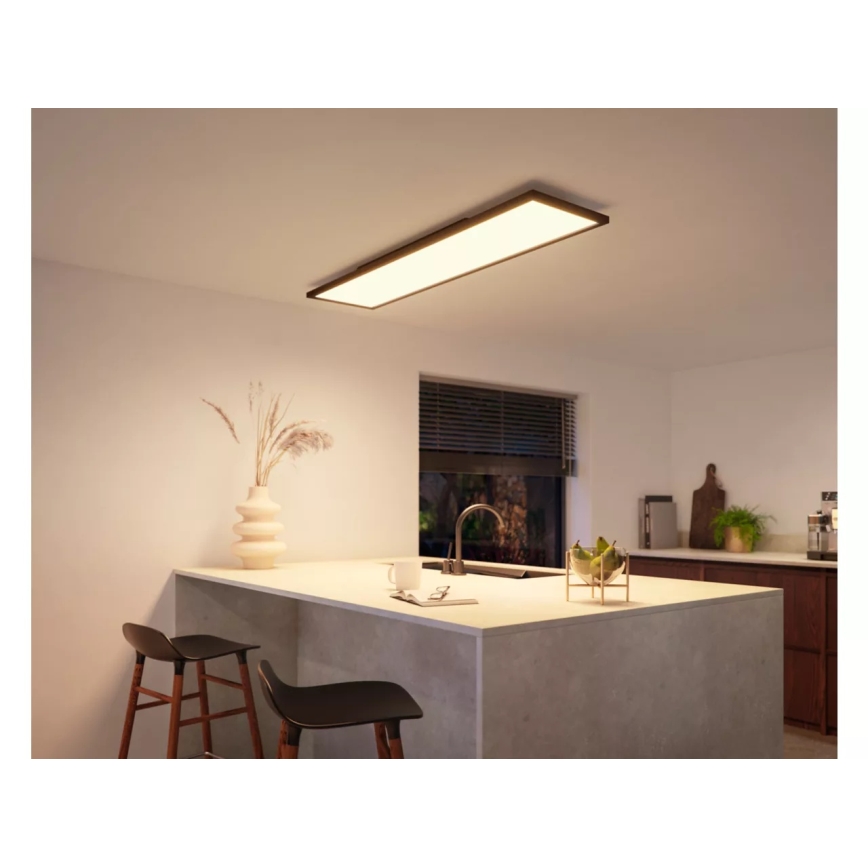 Philips - LED Dimbar taklampa Hue AURELLE LED/39W/230V 2200-6500K 120x30 cm svart
