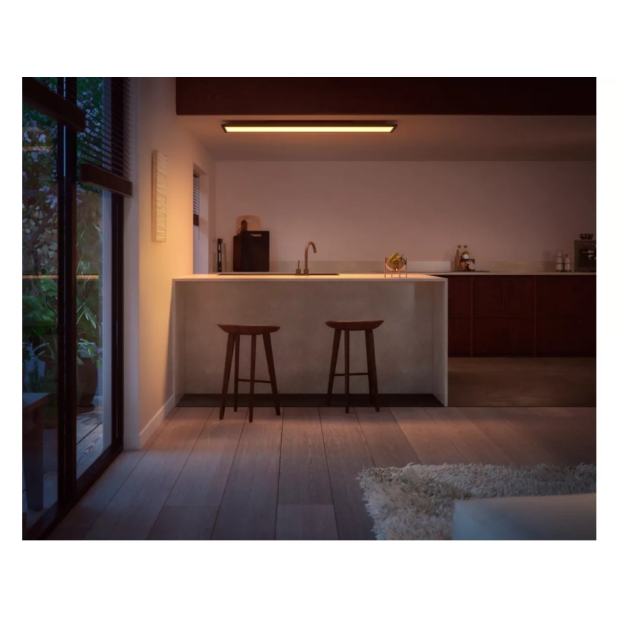 Philips - LED Dimbar taklampa Hue AURELLE LED/39W/230V 2200-6500K 120x30 cm svart