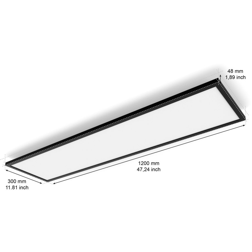 Philips - LED Dimbar taklampa Hue AURELLE LED/39W/230V 2200-6500K 120x30 cm svart
