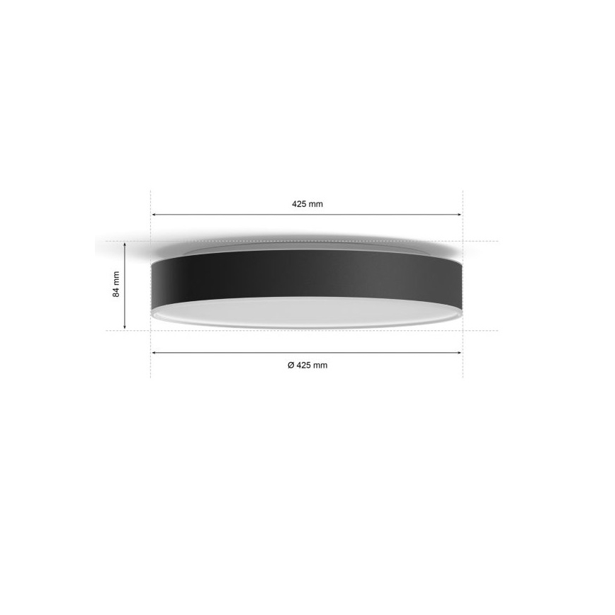 Philips - LED Dimbar taklampa Hue LED/33,5W/230V 2200-6500K diameter 425 mm svart + fjärrkontroll