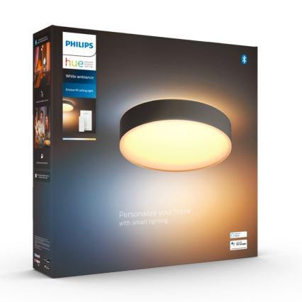 Philips - LED Dimbar taklampa Hue LED/19,2W/230V 2200-6500K diameter 381 mm svart + fjärrkontroll