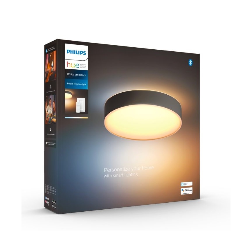Philips - LED Dimbar taklampa Hue LED/19,2W/230V 2200-6500K diameter 381 mm svart + fjärrkontroll