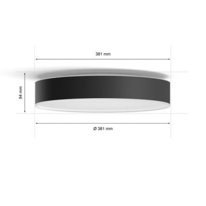 Philips - LED Dimbar taklampa Hue LED/19,2W/230V 2200-6500K diameter 381 mm svart + fjärrkontroll
