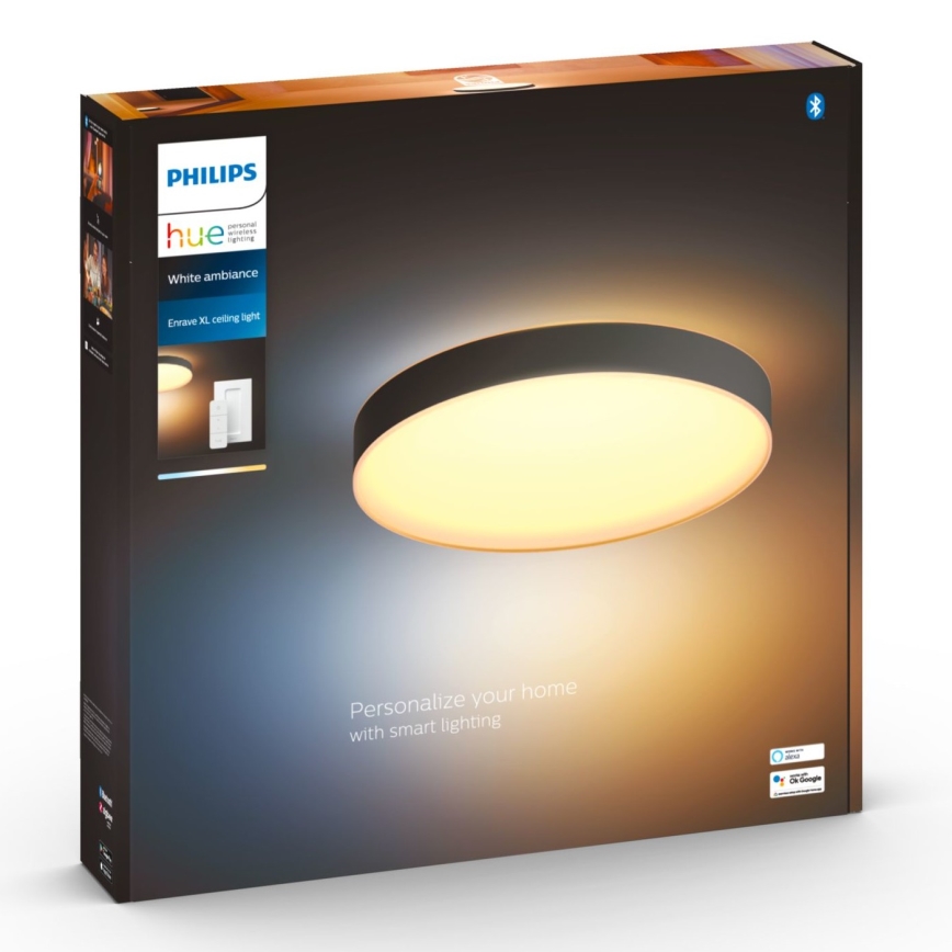 Philips - LED Dimbar taklampa Hue LED/48W/230V 2200-6500K diameter 551 mm svart + fjärrkontroll