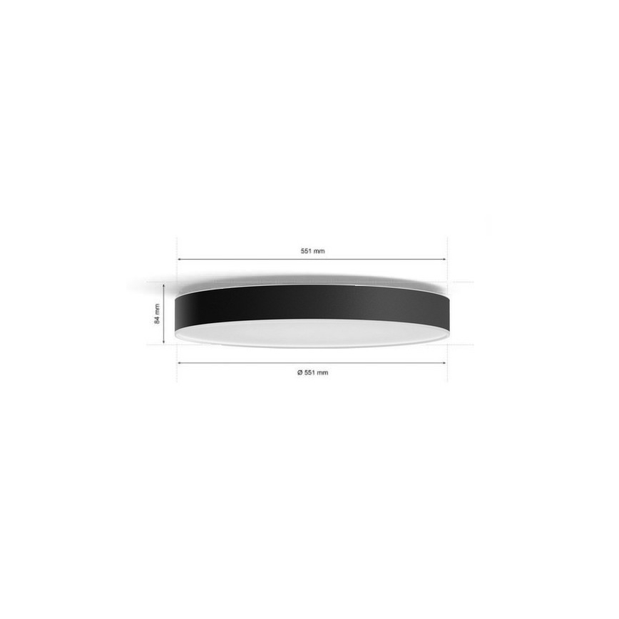 Philips - LED Dimbar taklampa Hue LED/48W/230V 2200-6500K diameter 551 mm svart + fjärrkontroll