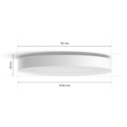 Philips - LED Dimbar taklampa Hue LED/48W/230V 2200-6500K diameter 551 mm vit + fjärrkontroll