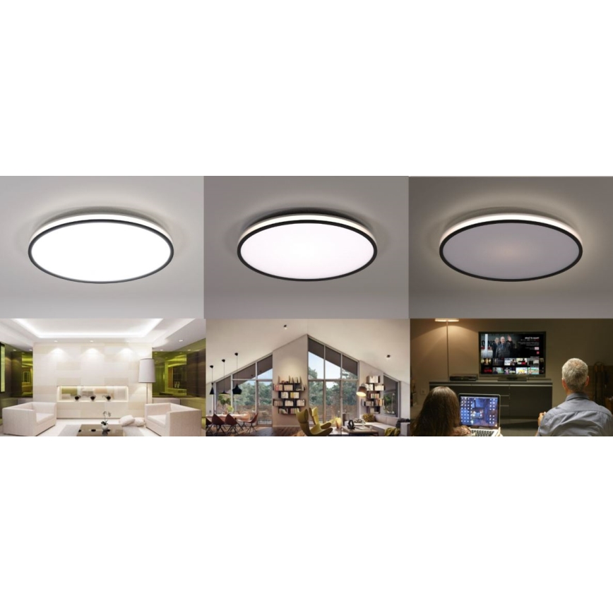 Philips - LED Dimbar taklampa SCENE SWITCH LED/18W/230V diameter 30 cm 4000K svart