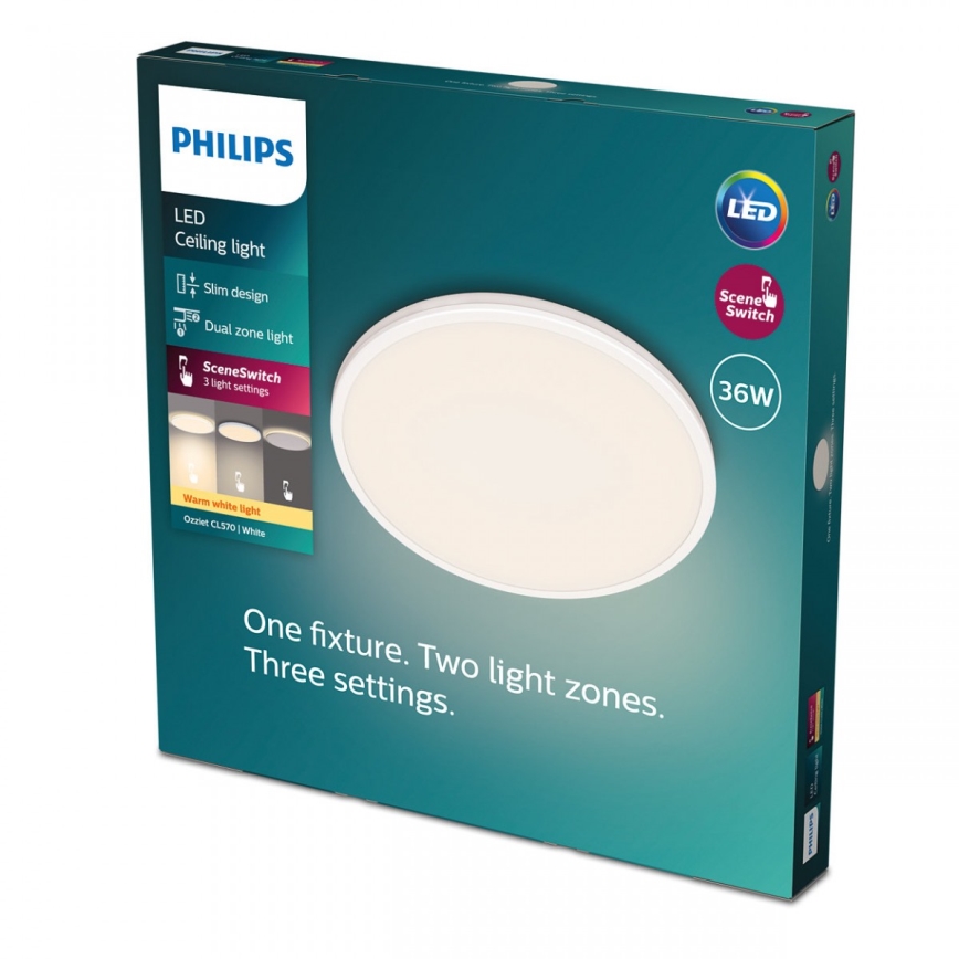 Philips - LED Dimbar taklampa SCENE SWITCH LED/36W/230V diameter 50 cm 2700K vit