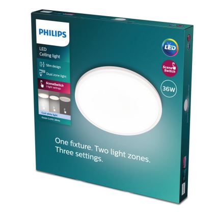 Philips - LED Dimbar taklampa SCENE SWITCH LED/36W/230V diameter 50 cm 4000K vit