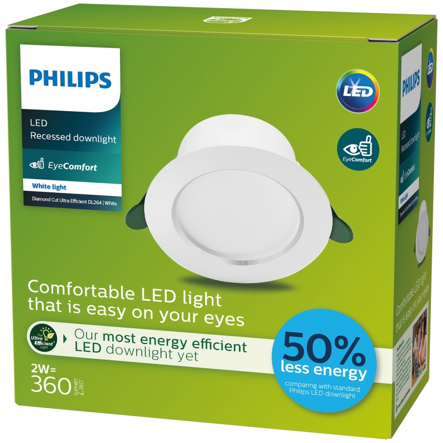 Philips - LED infälld belysning LED/2W/230V 3000K