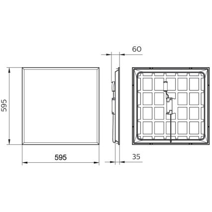 Philips - LED infälld belysning PROJECTLINE LED/36W/230V 59,5x59,5 cm