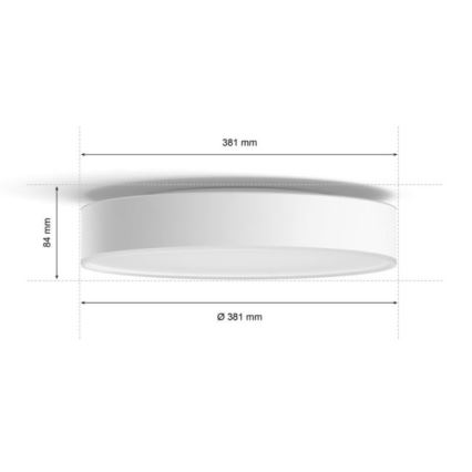Philips - LED ljusreglerad badrumslampa  Hue DEVERE LED/19,2W/230V IP44 diameter  381 mm 2200-6500K + fjärrkontroll