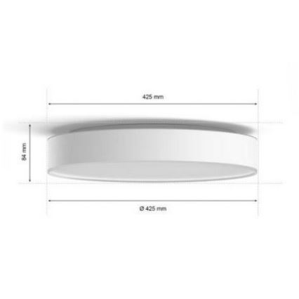 Philips - LED ljusreglerad badrumslampa  Hue DEVERE LED/33,5W/230V IP44 diameter  425 mm 2200-6500K + fjärrkontroll