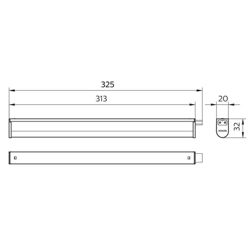 Philips - LED lampa för undersidan av köksskåp PROJECTLINE LED/3,4W/230V 3000/4000/6500K