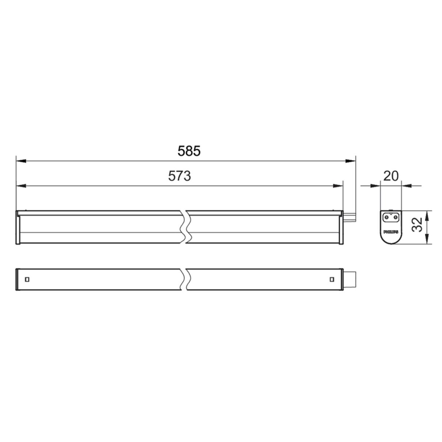 Philips - LED lampa för undersidan av köksskåp PROJECTLINE LED/6,5W/230V 3000/4000/6500K