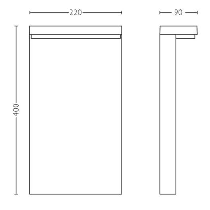 Philips - LED-lampa för utomhusbruk BUSTAN LED/3,8W/230V 2700K 40 cm IP44