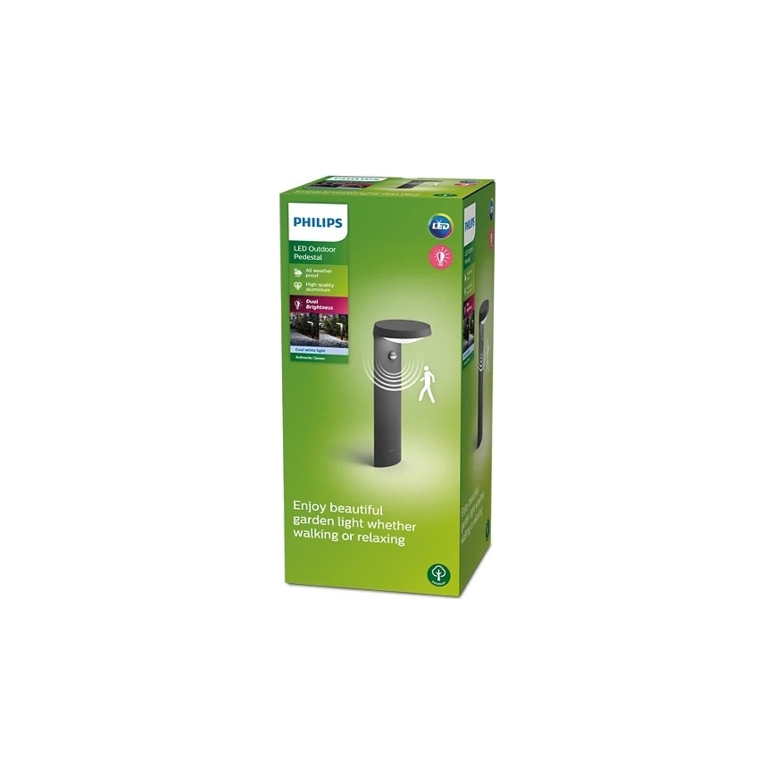 Philips - LED-lampa för utomhusbruk med en sensor LED/9W/230V 4000K IP44