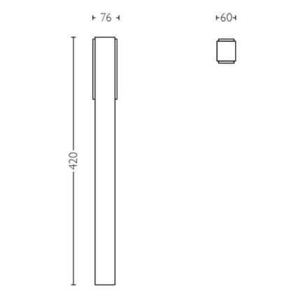 Philips - LED-lampa för utomhusbruk STRATOSPHERE LED/3,8W/230V 42 cm 2700K IP44