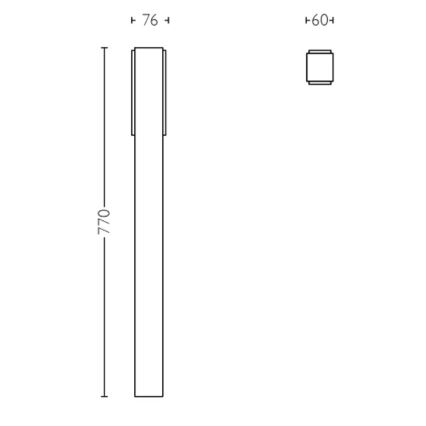 Philips - LED-lampa för utomhusbruk STRATOSPHERE LED/3,8W/230V 77 cm 4000K IP44