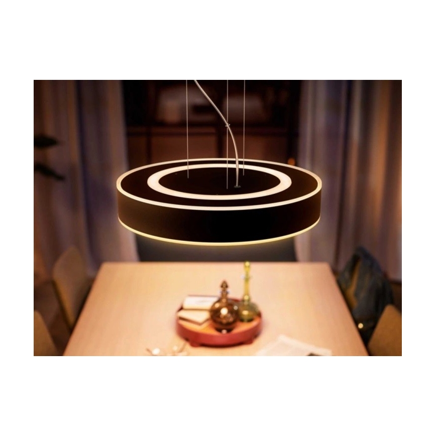 Philips - LED ljusreglerad ljuskrona på textilsladd Hue LED/33,5W/230V 2200-6500K svart + fjärrkontroll