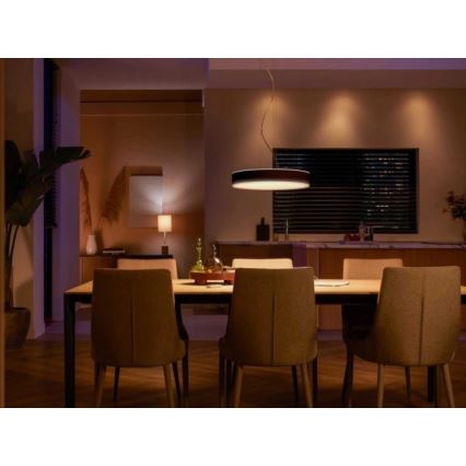 Philips - LED ljusreglerad ljuskrona på textilsladd Hue LED/33,5W/230V 2200-6500K svart + fjärrkontroll