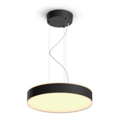 Philips - LED ljusreglerad ljuskrona på textilsladd Hue LED/33,5W/230V 2200-6500K svart + fjärrkontroll