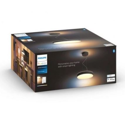 Philips - LED ljusreglerad ljuskrona på textilsladd Hue LED/33,5W/230V 2200-6500K svart + fjärrkontroll