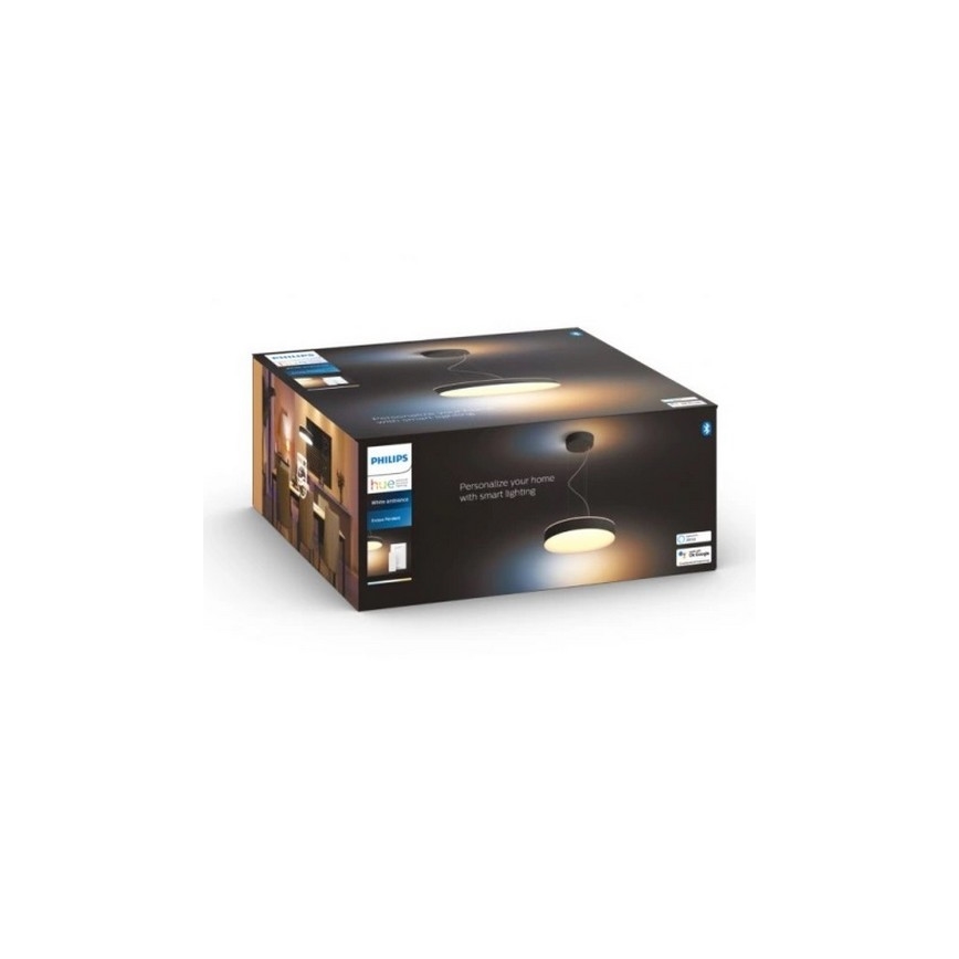 Philips - LED ljusreglerad ljuskrona på textilsladd Hue LED/33,5W/230V 2200-6500K svart + fjärrkontroll