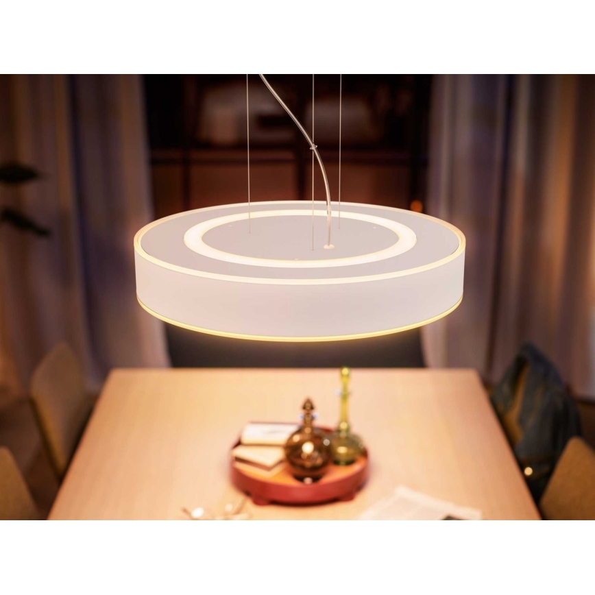 Philips - LED ljusreglerad ljuskrona på textilsladd Hue LED/33,5W/230V 2200-6500K vit + fjärrkontroll