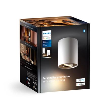 Philips - LED ljusreglerad spotlight Hue PILLAR 1xGU10/4,2W/230V 2200-6500K + fjärrkontroll vit