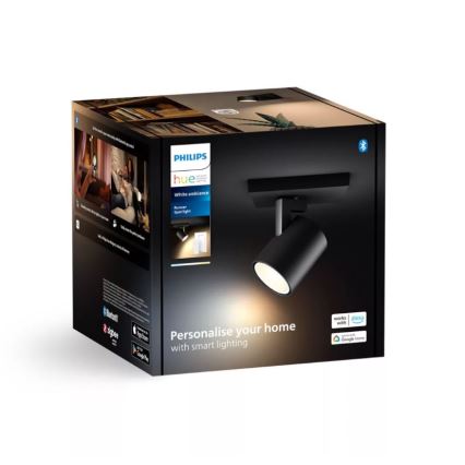 Philips - LED ljusreglerad spotlight Hue RUNNER 1xGU10/4,2W/230V 2200-6500K + fjärrkontroll svart