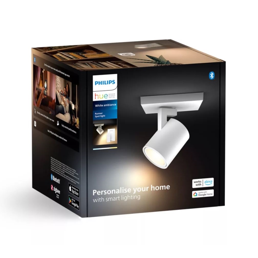 Philips - LED ljusreglerad spotlight Hue RUNNER 1xGU10/4,2W/230V 2200-6500K + fjärrkontroll vit
