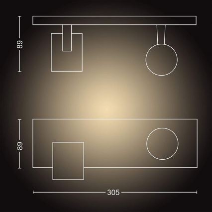 Philips - LED ljusreglerad spotlight Hue RUNNER 2xGU10/4,2W/230V 2200-6500K + fjärrkontroll vit