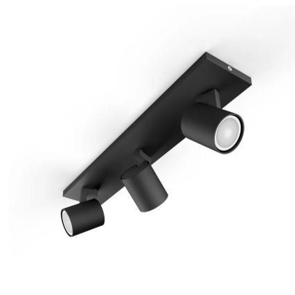 Philips - LED ljusreglerad spotlight Hue RUNNER 3xGU10/4,2W/230V 2200-6500K + fjärrkontroll svart