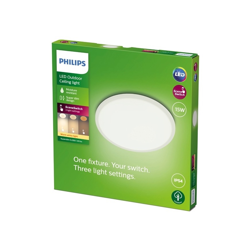 Philips - LED ljusreglerad utomhusbelysning SCENE SWITCH LED/15W/230V IP54 vit