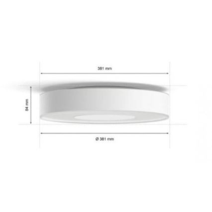 Philips - LED RGB ljusreglerad badrumslampa  Hue XAMENTO LED/33,5W/230V IP44 diameter  381 mm 2000-6500K
