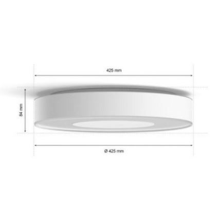 Philips - LED RGB ljusreglerad badrumslampa  Hue XAMENTO LED/52,5W/230V IP44 diameter  425 mm 2000-6500K