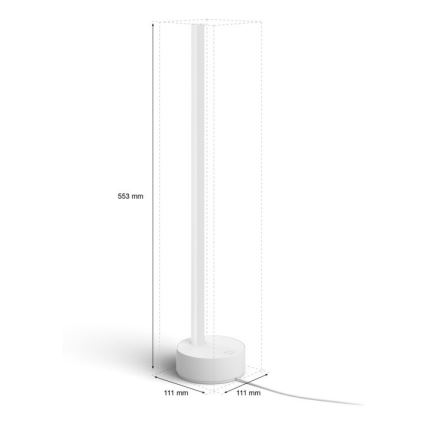 Philips - LED RGB ljusreglerad bordslampa  Hue SIGNE LED/12W/230V 2000-6500K vit